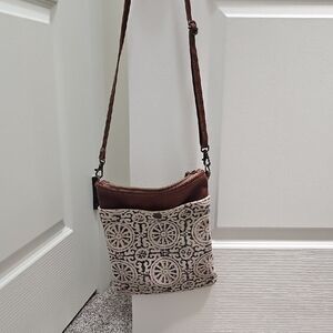 Brown and Cream Patterned Women's Bag